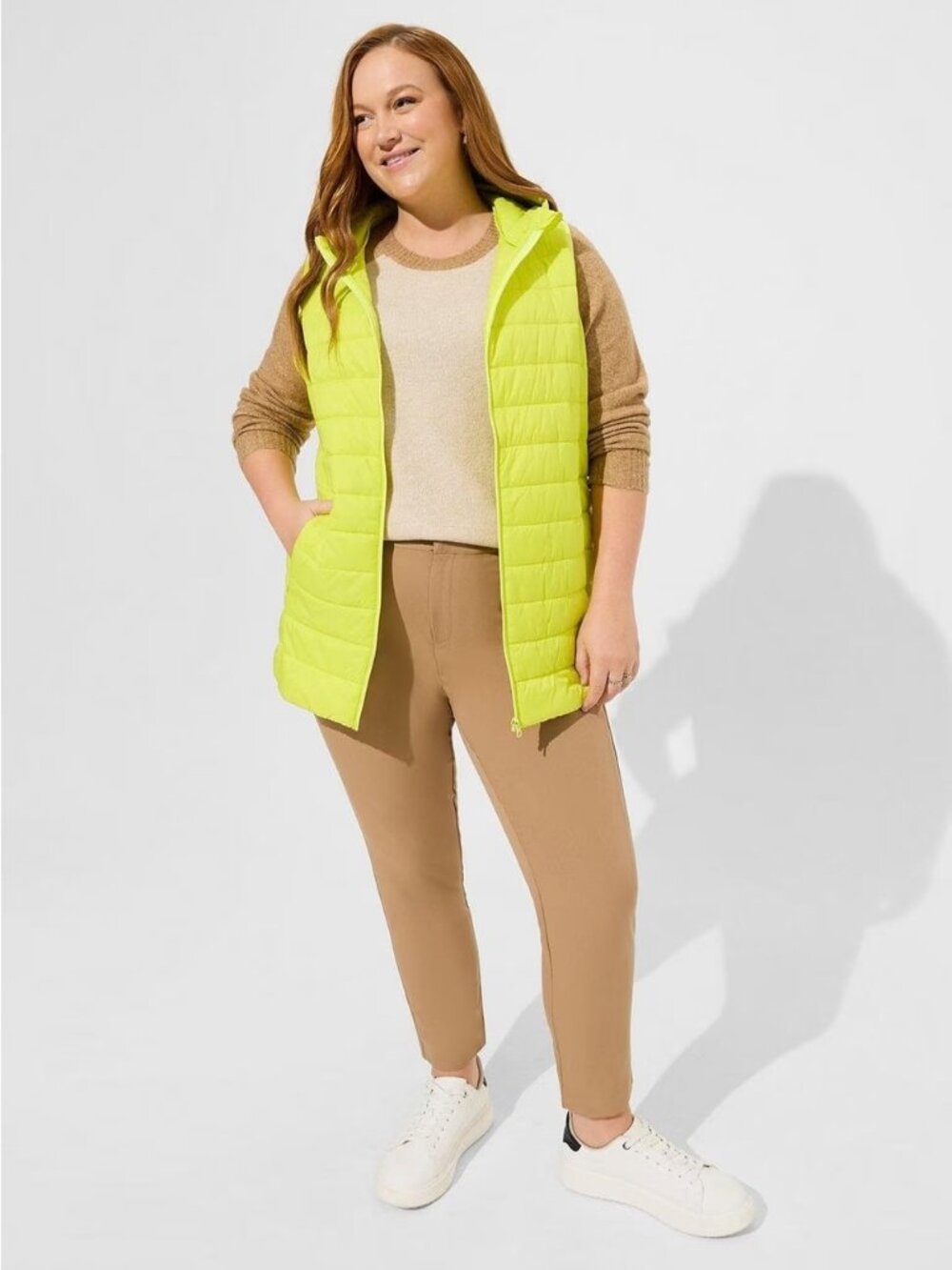 Torrid Light Packable Puffer Vest • Neon Yellow‑Green • Size 2